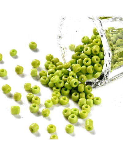 Color Sólido. GREEN YELLOW. 3 milímetros. 1 mm perforación. 40 gramos