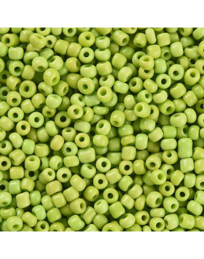 Color Sólido. GREEN YELLOW. 3 milímetros. 1 mm perforación. 40 gramos