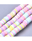 Discos. Color mixto. Pastel (1). 6  mm diámetro. 1 mm grosor. 1 mm perforación. 380~400 uds hilo.