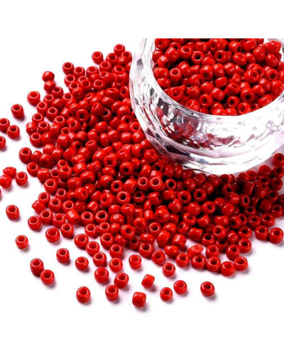 Color Sólido. CRIMSON. 3 milímetros.1 mm perforación. 40 gramos