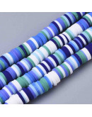 Discos. Color mixto. Marinos. 6  mm diámetro. 1 mm grosor. 1 mm perforación. 380~400 uds hilo.