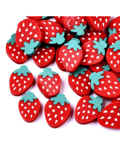 Fresas. 11x8x2 milímetros. Sin perforación. 30 unidades aproximado.