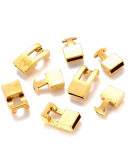 Cierre Snap Lock. Aleación de cobre. Color dorado. 22x12x6 milímetros. 3x10 mm perforación. 2 sets