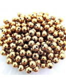 Separadores esfera Acero Color dorado 8 mm diámetro 2 mm perforación 20 unidades