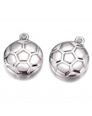 Football. Acero inoxidable. Color plateado.15,5x13x3,5 mm. 1 mm perforación. 1 unidad Football. Acero inoxidable. Color plateado.15,5x13x3,5 mm. 1 mm perforación. 1 unidad