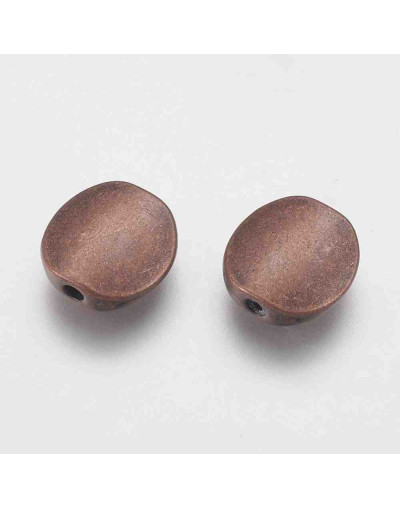 Monedas. Cobre. Color cobre antiguo.10x10x4 mm 1 mm perforación 10 unidades