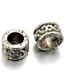 Tibetan beads Alloy Color plata antigua 5x3 milímetros 3 mm perforación 20 unidades