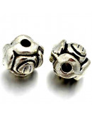 Tibetan beads Alloy Color plata antigua 5 milímetros 1 mm perforación 20 unidades