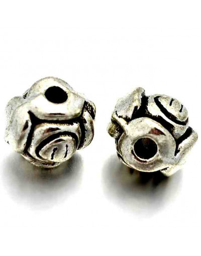 Tibetan beads Alloy Color plata antigua 5 milímetros 1 mm perforación 20 unidades