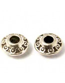 Tibetan beads Alloy Color plata antigua 6,5x4 milímetros 2 mm perforación 10 unidades