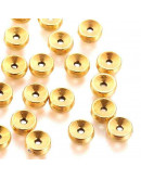 Donut (2). Aleación. Color oro antiguo. 5x2 milímetros. 1 mm perforación. 20 unidades.