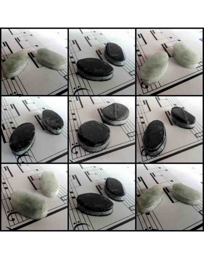 Jade Guatemala. Piedra Ranurada. Par para aretes.