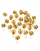 Tibetan beads Aleación de cobre Color dorado 5x5x5 mm 1.5 mm perforación 20 unidades