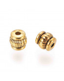 Tibetan beads Aleación de cobre Color dorado 5x5x5 mm 1.5 mm perforación 20 unidades