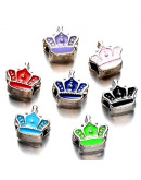 Corona (1). Aleación de cobre+esmalte. Varios colores.  12x12.5x7.5 mm. 5 mm perforación. 3 uds.