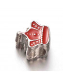 Corona (1). Aleación de cobre+esmalte. Varios colores.  12x12.5x7.5 mm. 5 mm perforación. 3 uds.