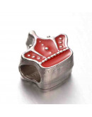 Corona (1). Aleación de cobre+esmalte. Varios colores.  12x12.5x7.5 mm. 5 mm perforación. 3 uds.