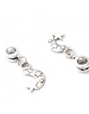 European beads. Luna+Estrella. Aleación de cobre. Color plateado. 30 mm. 5 mm perforación. 4 uds.