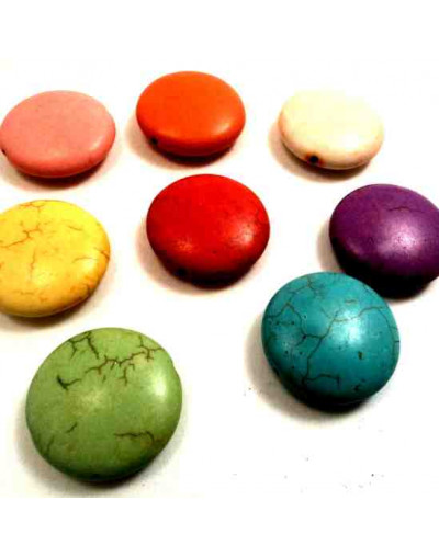 Howlite teñido 25 mm diámetro 2 Unidades