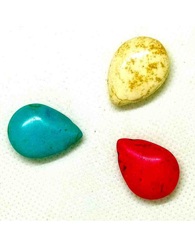 Howlite teñido 25x18 milímetros Colores: Turquesa, rosado fuerte Perforación horizontal 2 Unidades