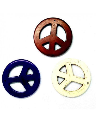 Howlite 55 mm diámetro Color: blanco, café Morado 1 unidad