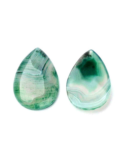 Agata. Gota. Verde marino. De 40 a 44 milímetros. 2 mm perforación. 1 unidad.