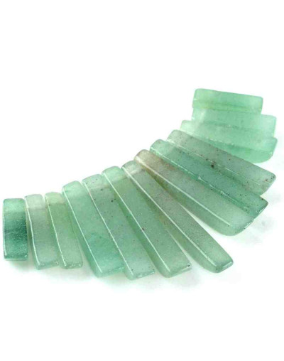 Aventurina verde. Set de 13 piezas. De 11 a 30 milímetros. 1 milímetros perforación. 1 set.