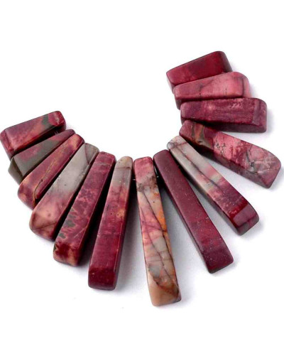 Jásper Picasso. Set de 13 piezas. De 11 a 30 milímetros. 1 mm perforación. 1 set.