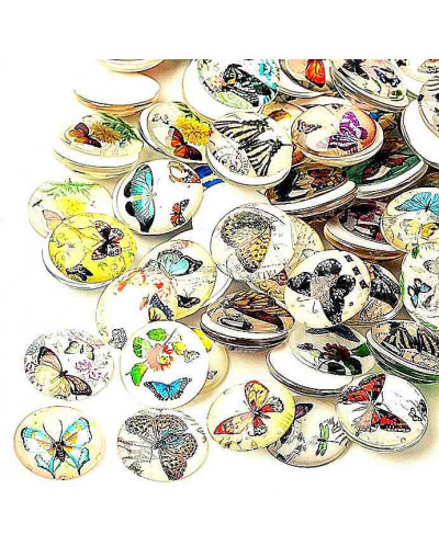 Glass Mariposas 25 milímetros 2 unidades Glass Mariposas 25 milímetros 2 unidades