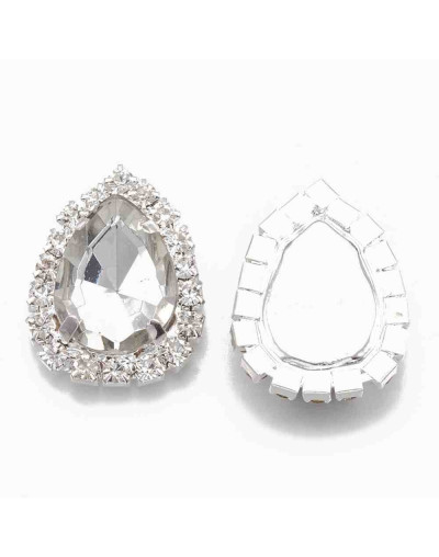 Acrílico facetedo Cristal, 25x19 milímetros