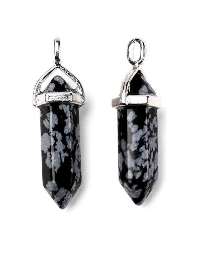 Obsidiana nevada. con engarce de aleación de cobre. 35 milímetros. 3x5 mm engarce. 1 unidad Obsidiana nevada. con engarce de aleación de cobre. 35 milímetros. 3x5 mm engarce. 1 unidad