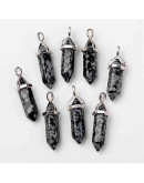 Obsidiana nevada. con engarce de aleación de cobre. 35 milímetros. 3x5 mm engarce. 1 unidad Obsidiana nevada. con engarce de aleación de cobre. 35 milímetros. 3x5 mm engarce. 1 unidad