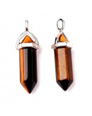 Ojo de tigre. con engarce de aleación de cobre. 35 milímetros. 3x5 mm engarce. 1 unidad Ojo de tigre. con engarce de aleación de cobre. 35 milímetros. 3x5 mm engarce. 1 unidad
