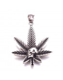 Esqueleto marihuana. Acero inoxidable. Color plata antigua. 41x37x5 mm. 1 unidad Esqueleto marihuana. Acero inoxidable. Color plata antigua. 41x37x5 mm. 1 unidad