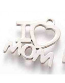 I Love Mom - Calado. Acero inoxidable. Color plateado. 13.5x13.1 mm 1.5 mm perforación 1 unidad I Love Mom - Calado. Acero inoxidable. Color plateado. 13.5x13.1 mm 1.5 mm perforación 1 unidad