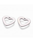 Corazones. Acero inoxidable. Color plateado. 10x11x1 mm. 1 mm perforación. 5 unidades Corazones. Acero inoxidable. Color plateado. 10x11x1 mm. 1 mm perforación. 5 unidades