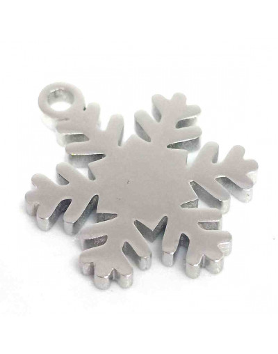 Copo de nieve. Acero inoxidable. Color plateado. 15 milímetros. 1 unidad