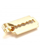 Cuchilla. Acero inoxidable. Color dorado. 20x11x1 milímetro. 7 mm cierre. 1 unidad Cuchilla. Acero inoxidable. Color dorado. 20x11x1 milímetro. 7 mm cierre. 1 unidad