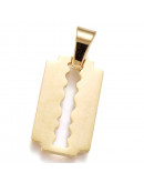 Cuchilla. Acero inoxidable. Color dorado. 20x11x1 milímetro. 7 mm cierre. 1 unidad Cuchilla. Acero inoxidable. Color dorado. 20x11x1 milímetro. 7 mm cierre. 1 unidad