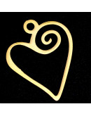 Corazón. Acero inoxidable. Color dorado. 17x13x1 milímetro. 1,5 mm perforación. 1 unidad. Corazón. Acero inoxidable. Color dorado. 17x13x1 milímetro. 1,5 mm perforación. 1 unidad.