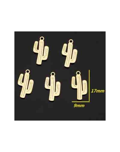 Cactus. Acero inoxidable.Color dorado. 15 milímetros. 1 unidad