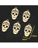 Calaveras. Acero inoxidable.Color dorado.15 milímetros. 1 unidad Calaveras. Acero inoxidable.Color dorado.15 milímetros. 1 unidad
