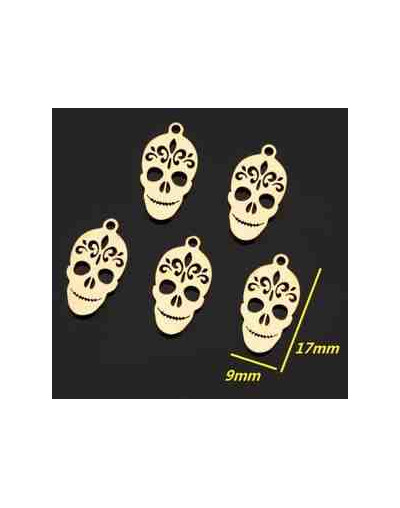 Calaveras. Acero inoxidable.Color dorado.15 milímetros. 1 unidad