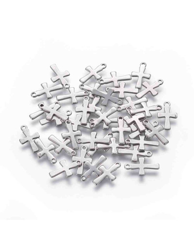 Cruces. Acero inoxidable.Color plateado.12x7x1 milímetros. 5 uds