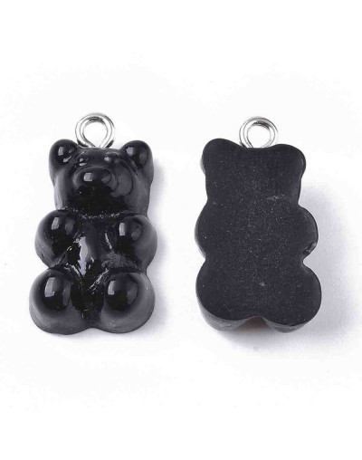 Osos. Acrílico. Varios colores. 20,5x11,5x7 milímetros. 2 milímetros perforación. 10 unidades.