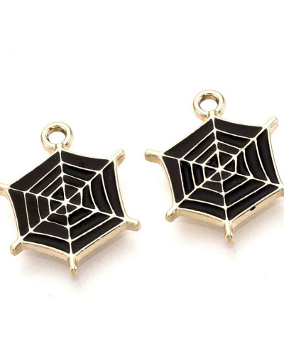 Telaraña. Aleación de cobre y esmalte. 20x16,5x1,5 milímetros. 2 mm perforación. 2 unidades. Telaraña. Aleación de cobre y esmalte. 20x16,5x1,5 milímetros. 2 mm perforación. 2 unidades.