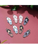 Chinelas. Aleación de cobre y esmalte. Varios colores. 29x12x2,5 mm. 2 mm perforación. 2 uds. Chinelas. Aleación de cobre y esmalte. Varios colores. 29x12x2,5 mm. 2 mm perforación. 2 uds.