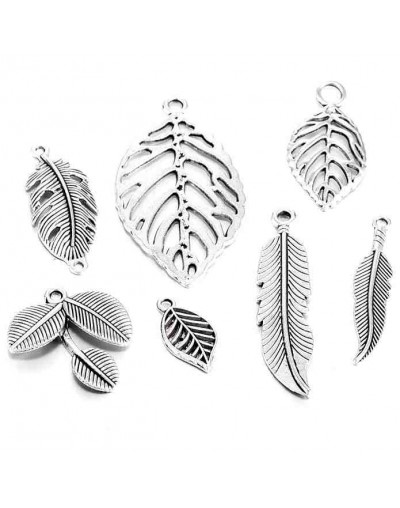 Hojas. Aleación de cobre. Color plateado. De 19 a 47 milímetros. 5 unidades