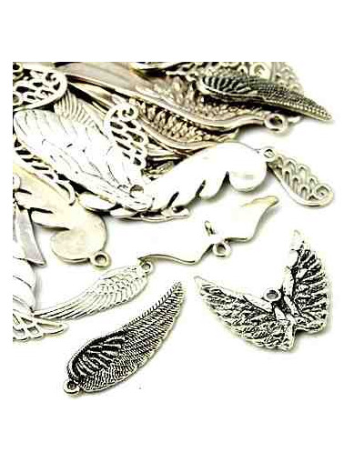 Alas. Aleación de cobre. Color plateado. De 16 a 25 milímetros. 5 unidades