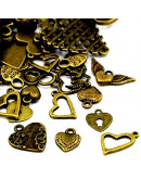 Corazones. Aleación de cobre. Color bronce antig. De 12 a 25 milímetros. 5 unidades Corazones. Aleación de cobre. Color bronce antig. De 12 a 25 milímetros. 5 unidades